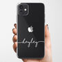 Personalised Script Name Clear Phone Case, thumbnail 1 of 4