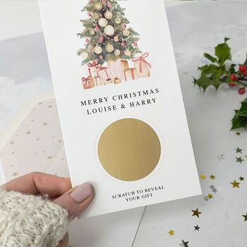 Christmas Tree Personalised Scratch Gift Card, 7 of 9