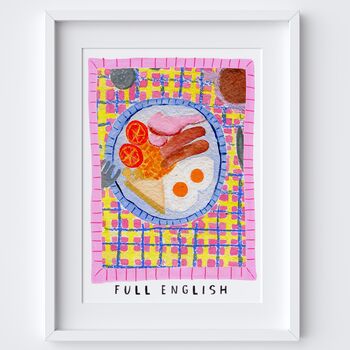 Full English Breakfast Art Print Watercolour Poster, 2 of 3