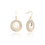 Cream And Pearlescent Taupe Stripey Circular Earrings, thumbnail 1 of 6