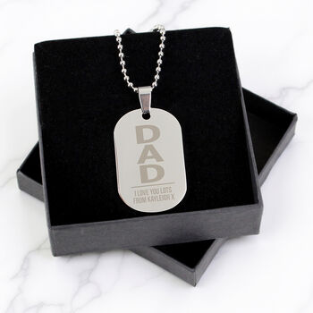 Personalised Dad Stainless Steel Dog Tag Necklace, 2 of 7