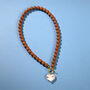 Mocca Bead And Cream Heart Necklace, thumbnail 1 of 4