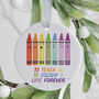 Personalised Crayons Teacher Christmas Decoration, thumbnail 1 of 3