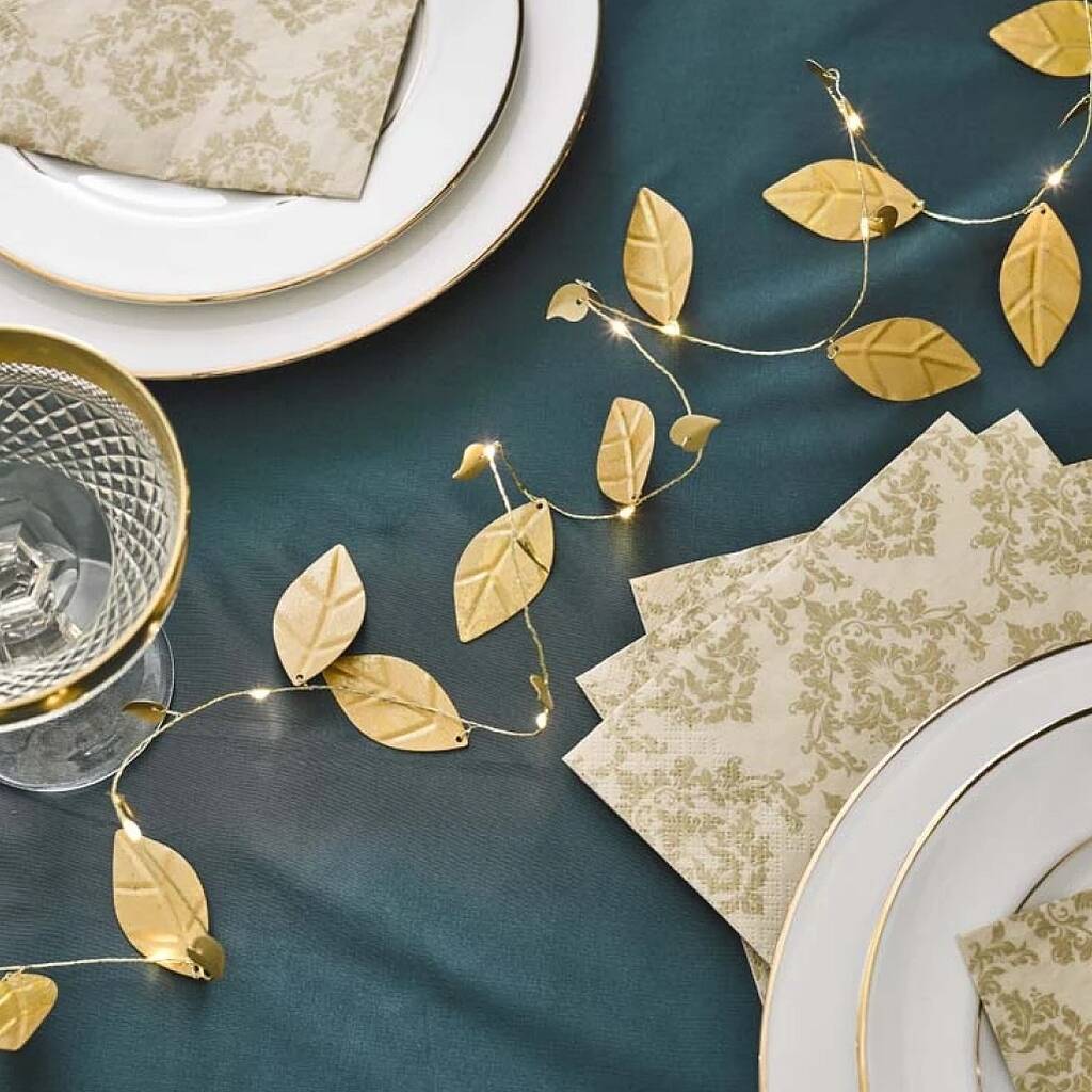Gold Damask Table Napkins Pack Of 20 By Bunting & Barrow