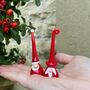 Hand Blown Glass Gonks In Tall Hats, thumbnail 1 of 4