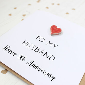 9th Pottery Wedding Anniversary Card Husband Wife, 2 of 4