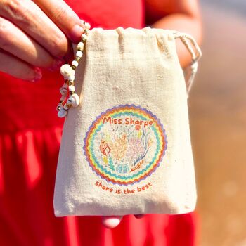 Personalised Rainbow Reef Teacher Beach Bracelet + Bag, 3 of 5