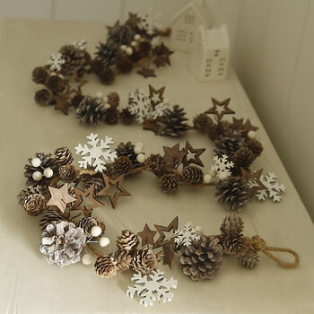 Stars And Snowflakes Pinecone Light Garland, 2 of 2