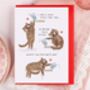 Cute Cat Knocking Glass Over Valentine Card, thumbnail 1 of 4