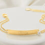 Personalised 18ct Gold Plated Sterling Silver First Diamond Identity Bracelet – Christening Or First Holy Communion Gift, thumbnail 1 of 5