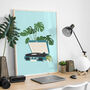 Record Player Houseplant Print | Vinyl Music Poster, thumbnail 4 of 6