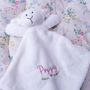 Personalised Lamb Baby Comforter Blanket Toy, thumbnail 2 of 6