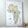 Animal Map Of Africa Childrens Print, thumbnail 1 of 6