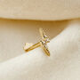 Lightening Cz And 9ct Gold Labret Stud Earring, thumbnail 1 of 6