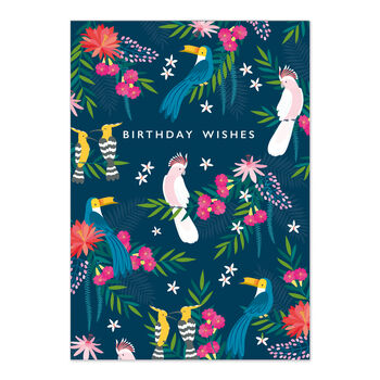 Birthday Wishes Tropical Birds Card, 2 of 3