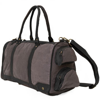 Personalised Canvas Deep Weekender Grey, 3 of 8