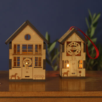 Wooden House Christmas Tree Decoration, 4 of 5
