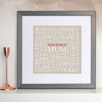 Personalised 'Mum's Favourites' Square Print, 5 of 9