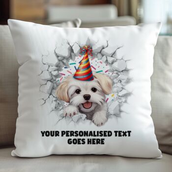 Personalised Maltese Birthday Break Through Dog, 5 of 8