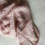 Gingham Pink Large Swaddle Muslin, thumbnail 6 of 6