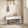 Shoe Storage Bench With Inner Compartment And Handles, thumbnail 3 of 10