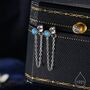 Sterling Silver Blue Opal And Chain Ear Jacket, thumbnail 1 of 11