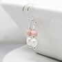 Pink Opal And Pearl Drop Earrings Sterling Silver, thumbnail 3 of 5