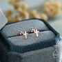 Tiny Cross Screw Back Earrings In Sterling Silver, thumbnail 4 of 12