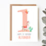 Personalised Children's Birthday Card Llamas, thumbnail 1 of 9