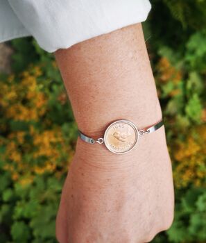1955 70th Birthday Or 1945 80th Farthing Cuff Bracelet, 6 of 12