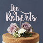 Romantic Personalised Surname Cake Topper, thumbnail 6 of 7