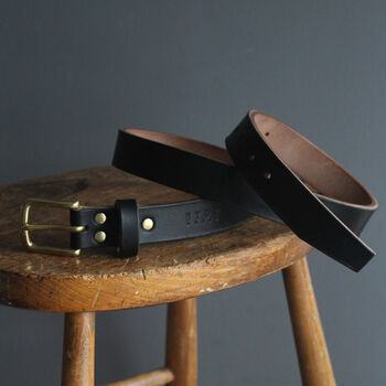 Personalised Black Leather Belt, 3 of 11