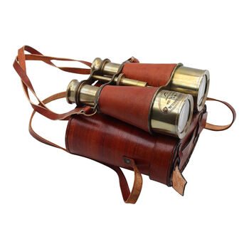 Personalised Bronze Binoculars With Leather Case, 4 of 12