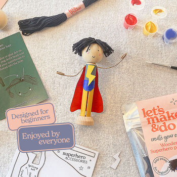 Make Your Own Superhero Wooden Peg Doll Kit, 9 of 9