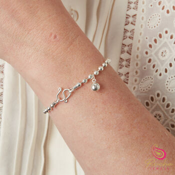 Silver Musical Charm Faceted Ball Layering Bracelet, 3 of 12