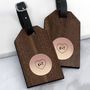 Set Of Two Rose Gold Heart Initial Luggage Tags, thumbnail 1 of 2