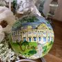 Hand Painted Wedding Venue Bauble – Custom Illustration With Couple’s Names And Date, thumbnail 1 of 8