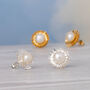 Sunflower Stud Earrings With Pearls, thumbnail 1 of 10