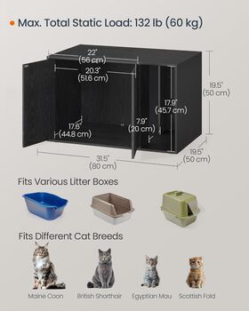 Hidden Cat Litter Cabinet Enclosed Furniture, 2 of 7