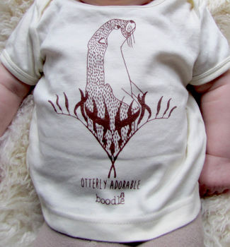 Organic 'Otterly Adorable' Baby T Shirt, 6 of 6