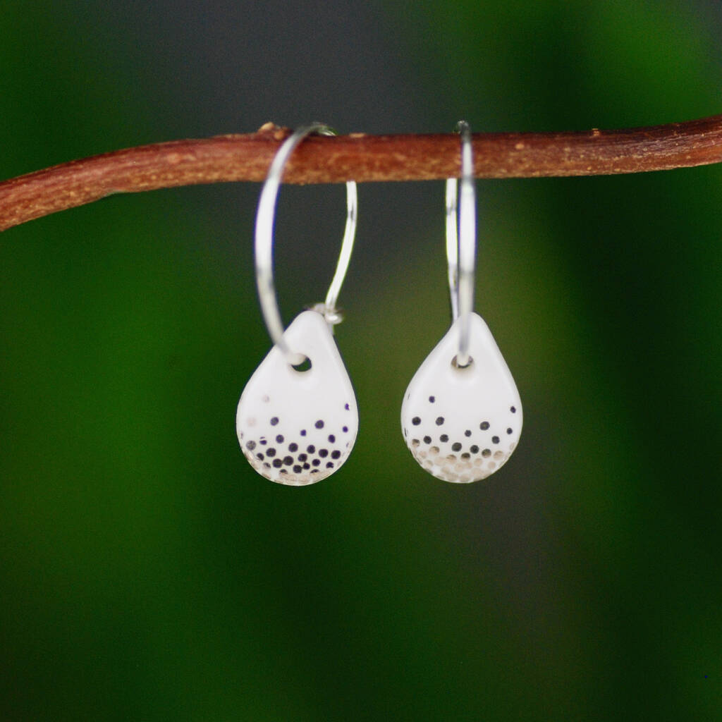 Porcelain And Silver Mist Earrings By Penelopetom | notonthehighstreet.com