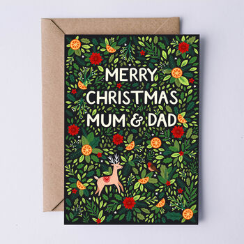 Christmas Card For Mum And Dad, Merry Christmas Parents, 3 of 3