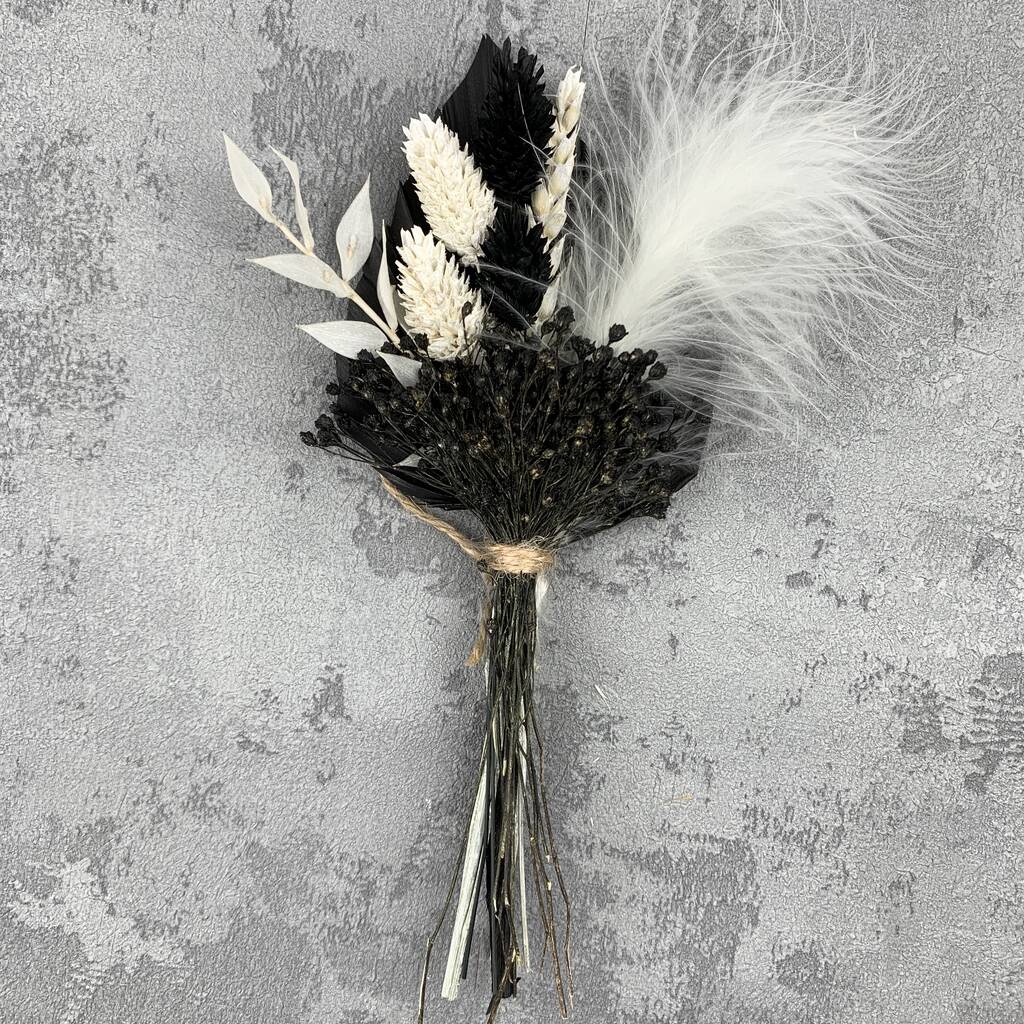 Mini Black Dried Flower Boutonnieres, 1 of 5