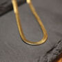 Flat Snake Chain Choker Necklace 18ct Gold Plated, thumbnail 1 of 7