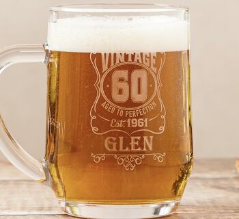 Personalised 60th Birthday Pint Glass, 2 of 8