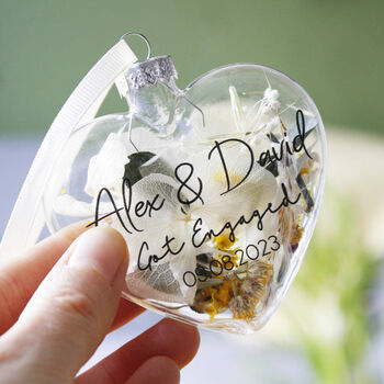Engagement Floral Glass Bauble Hanging Decoration, 8 of 12