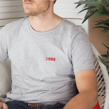 Mens Personalised Embroidered Year T Shirt, 6 of 12