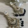 Meenakari Black Gold Plated Dangle Indian Earrings, thumbnail 5 of 7