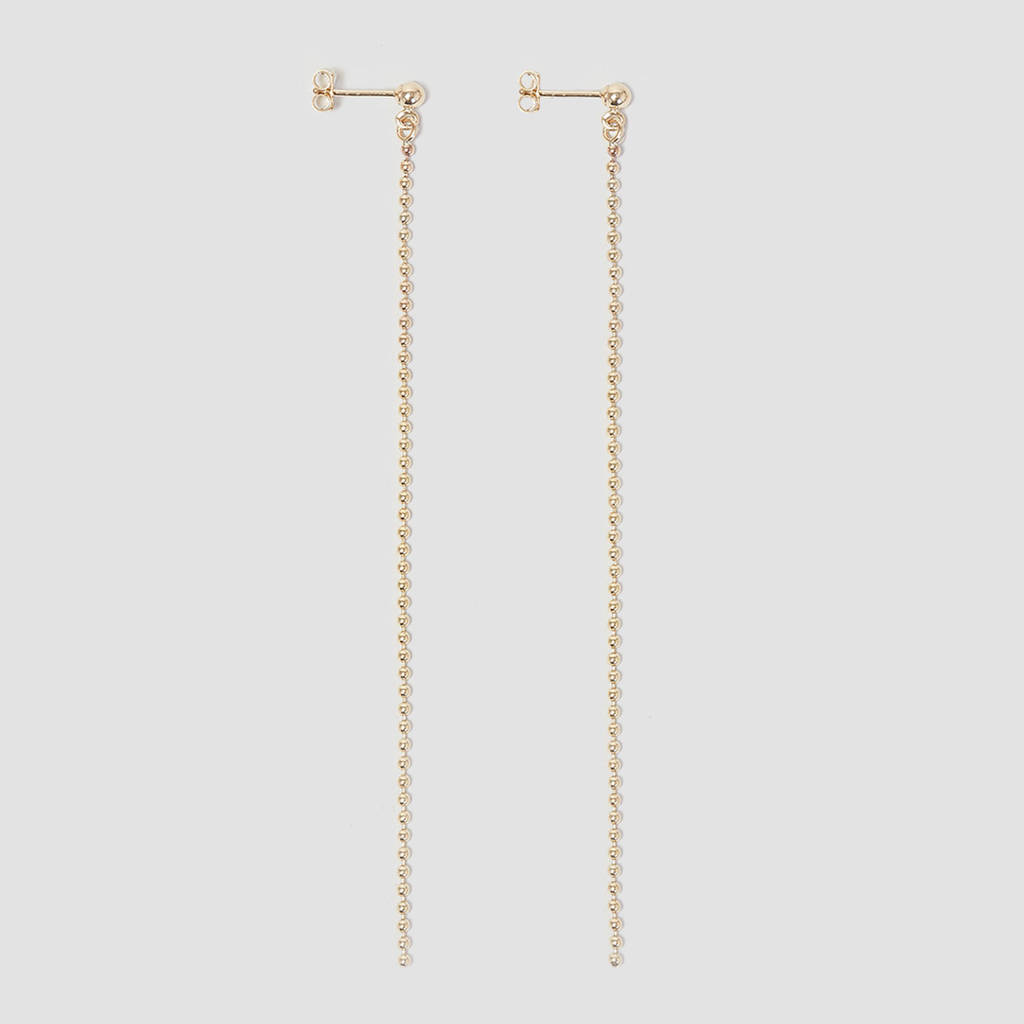 Gold Ball Chain Long Drop Earrings By Alice Eden Jewellery | notonthehighstreet.com