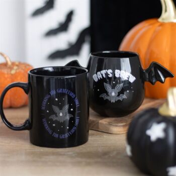 Graveyard Shift Bat Halloween Mug, 4 of 4